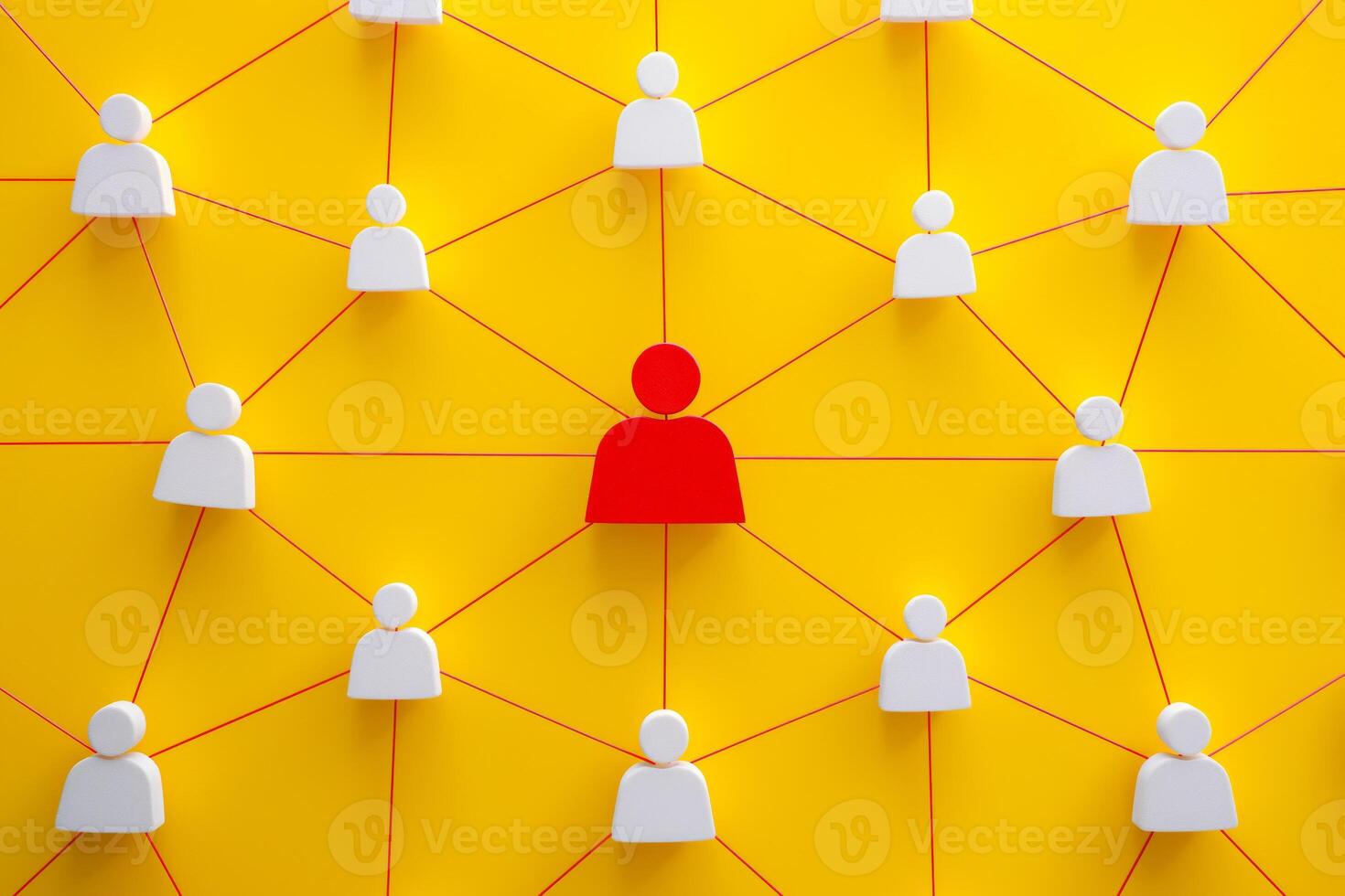 Network concept with central red figure photo