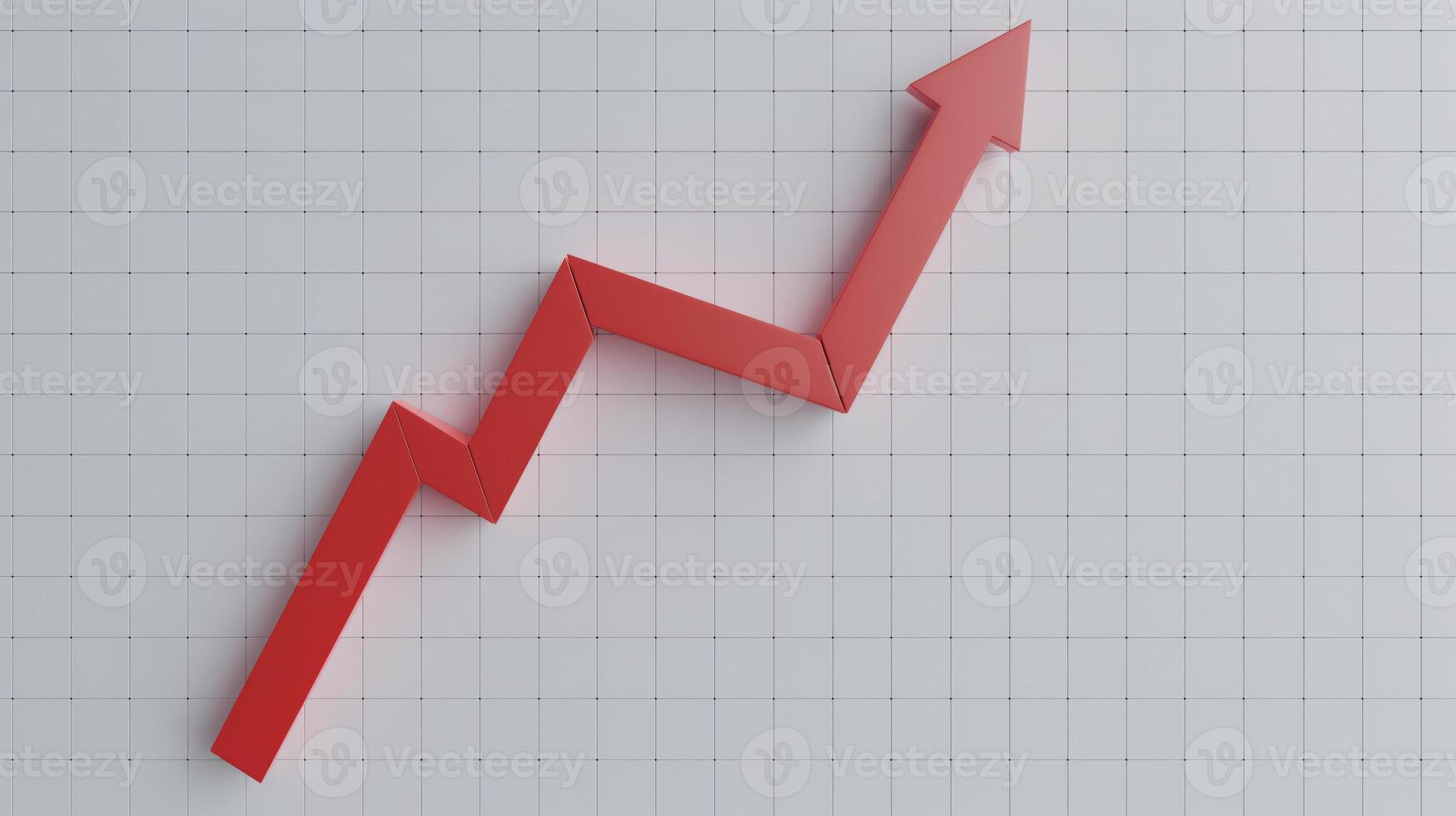 Arrow showing upward trend on grid background photo
