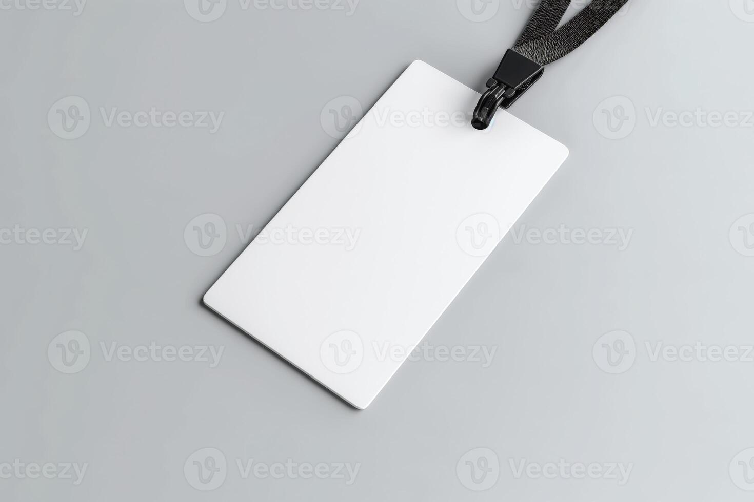 Blank id card on lanyard, mockup concept photo