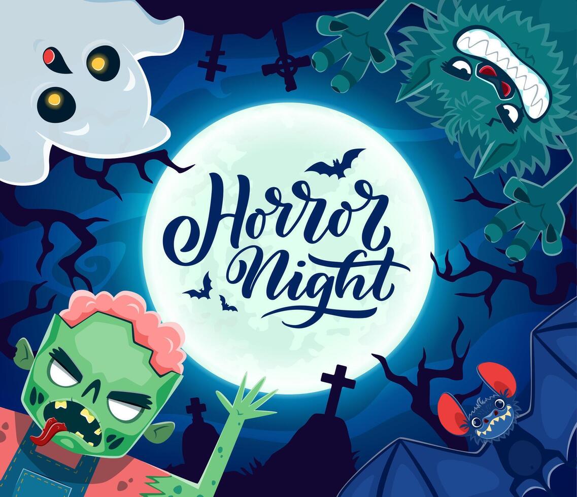 Halloween characters horror night holiday monsters vector