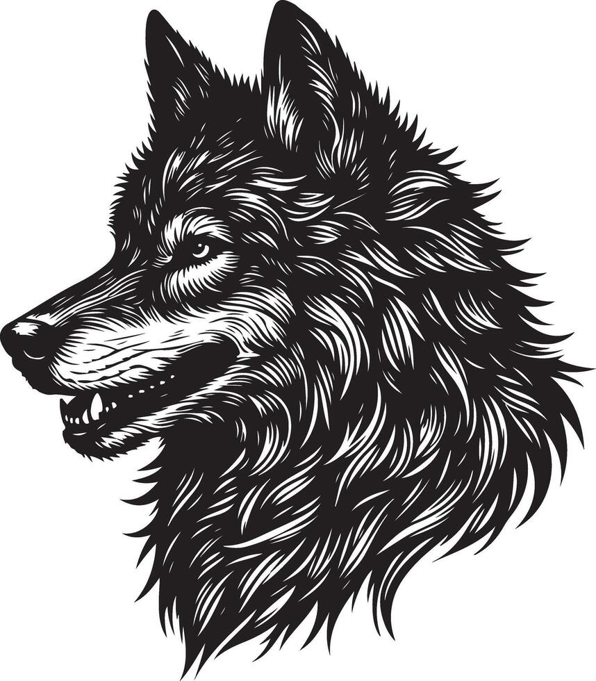 Fox sketch art Fox line art Wolf sketch art Wolf line art silhouette illustration vector