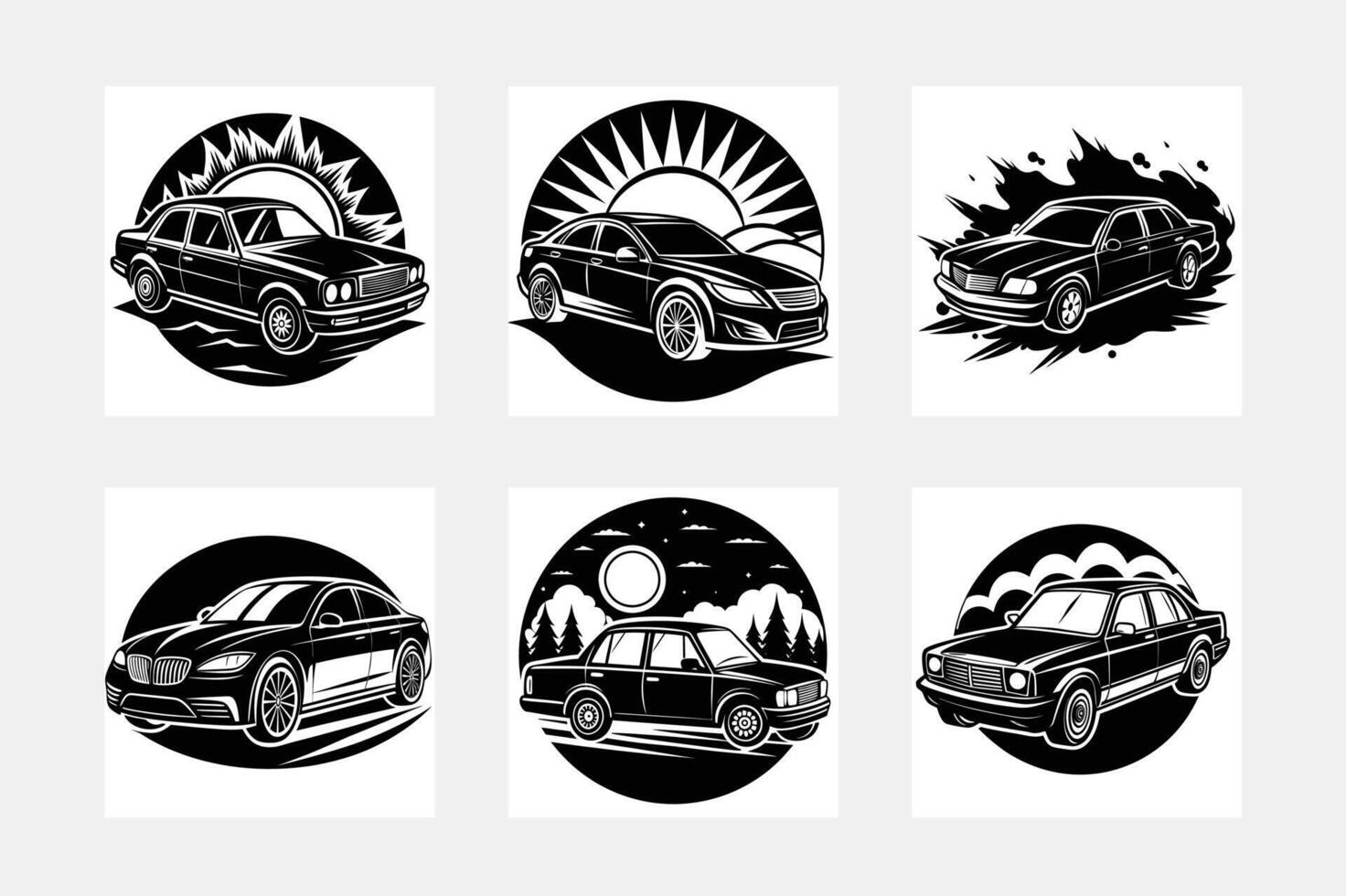 Car exterior and dashboard view illustration. vector