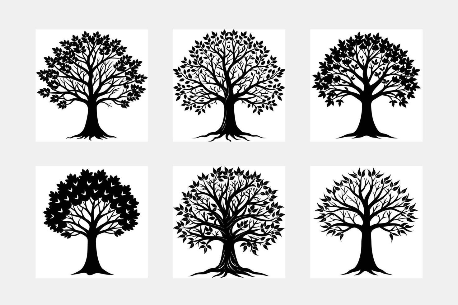 Sets of Tree Silhouette vector
