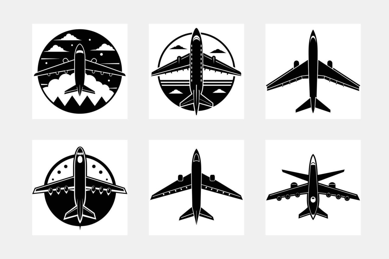 minimal AIRPLANE Silhouette bundle vector