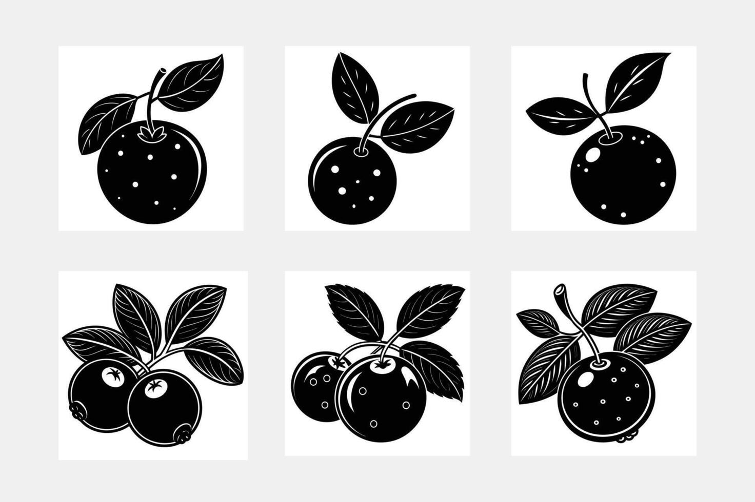 Blueberry fruit icon in black flat glyph, filled style isolated on white background vector