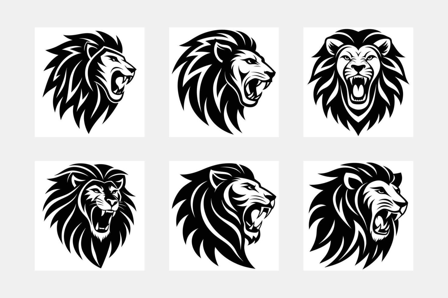 Lion signs on white. vector