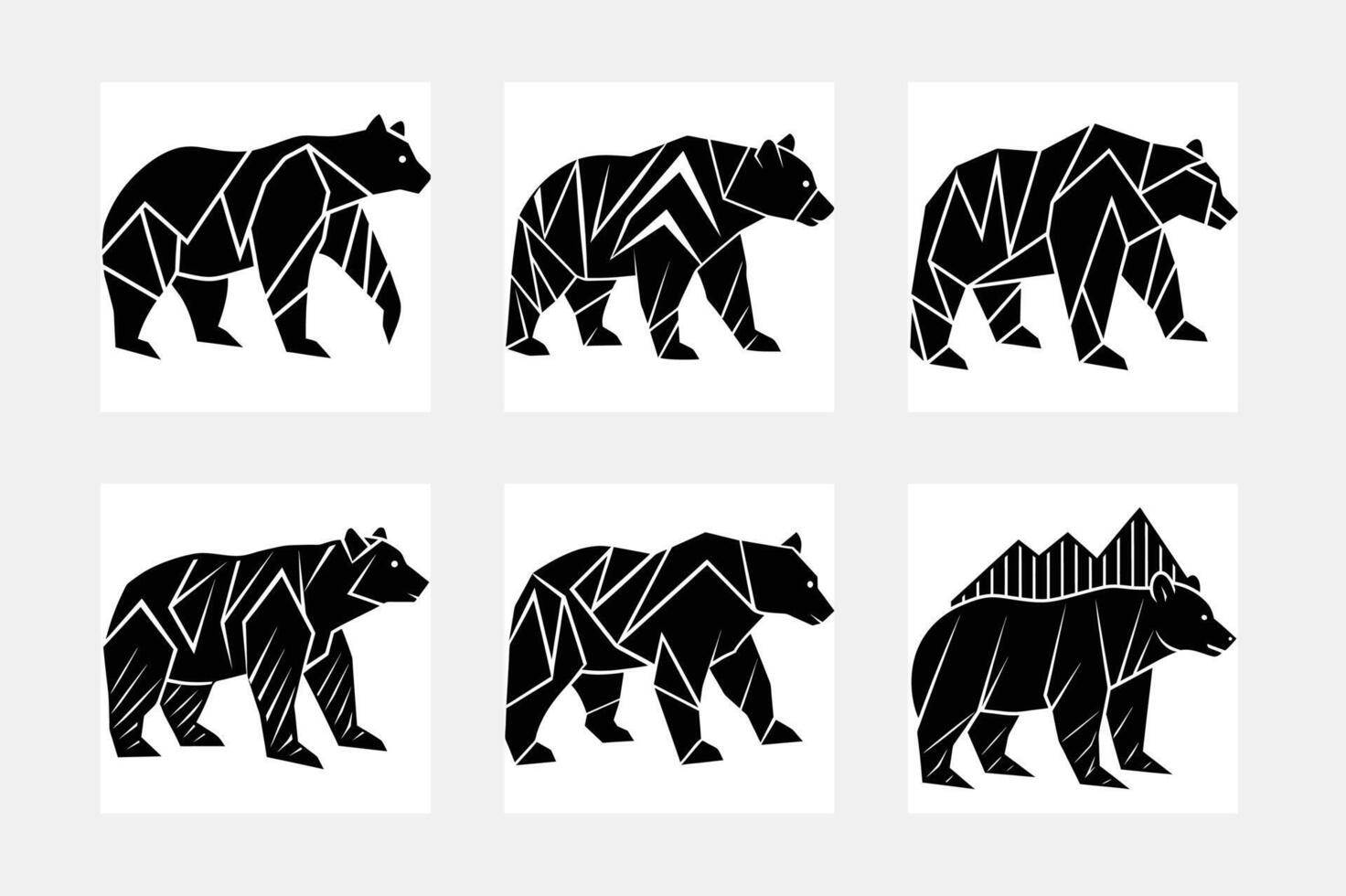 Bear geometric logo icon design template vector