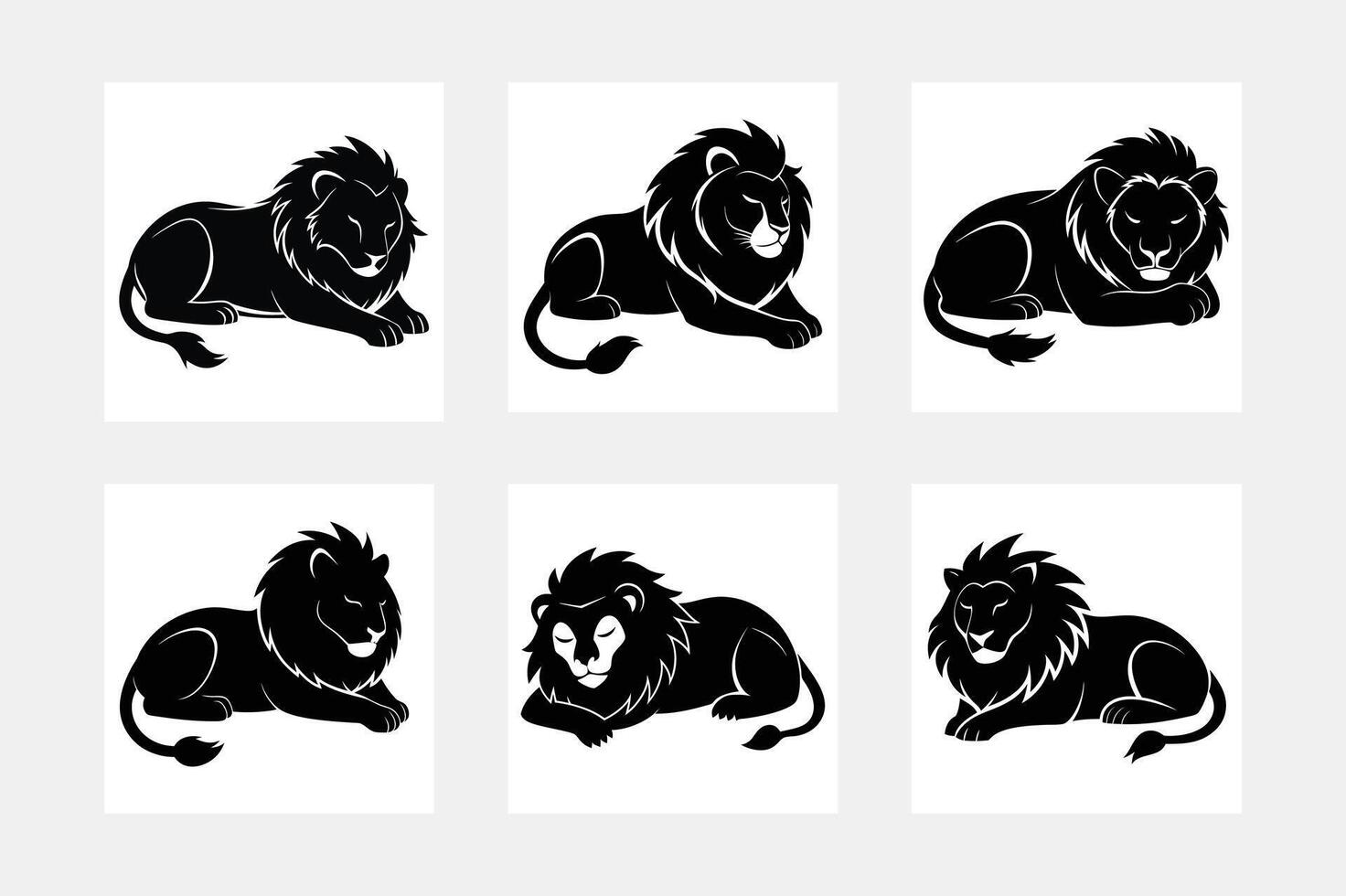 Lion signs on white. vector