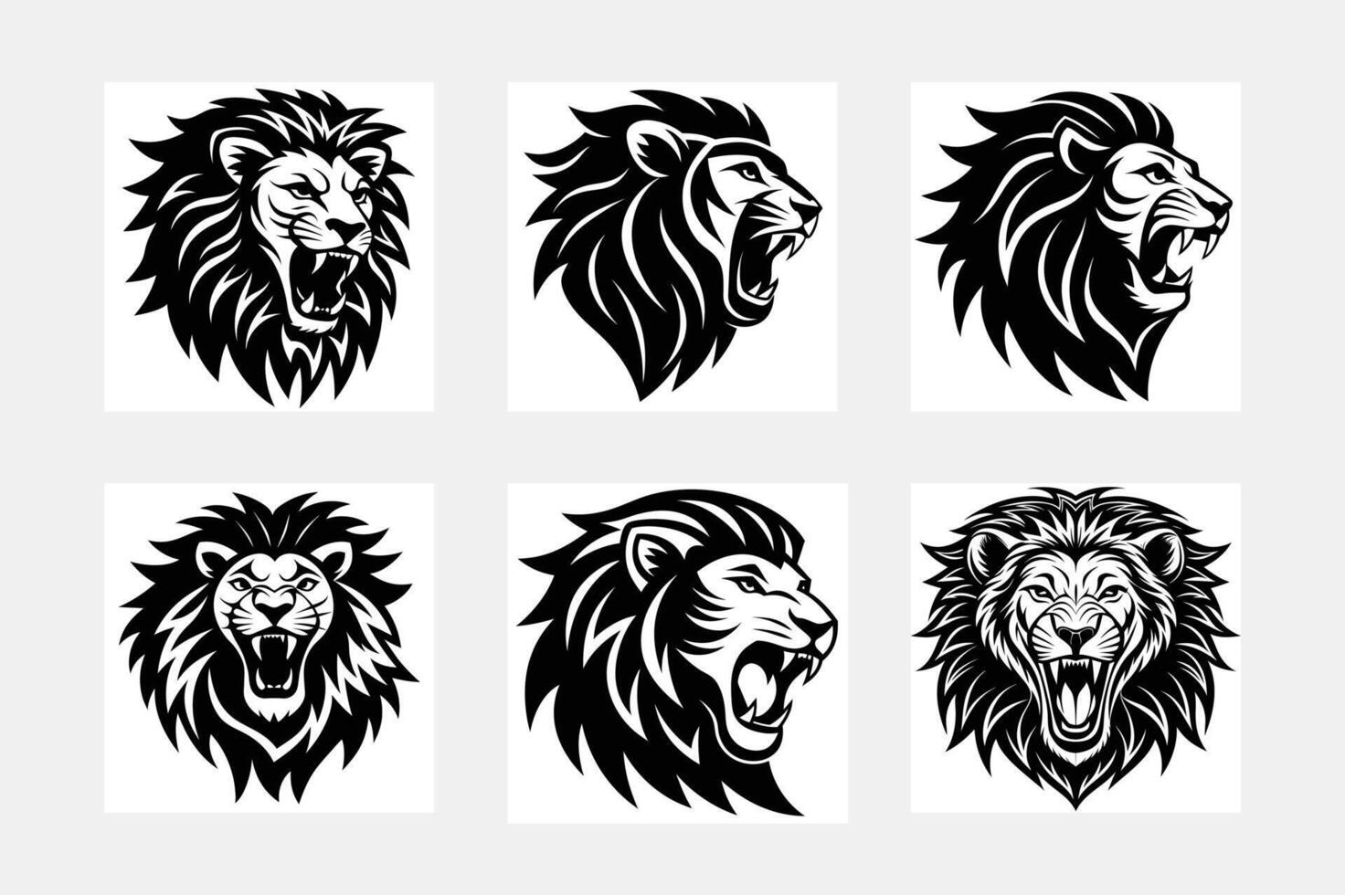 Lion signs on white. vector