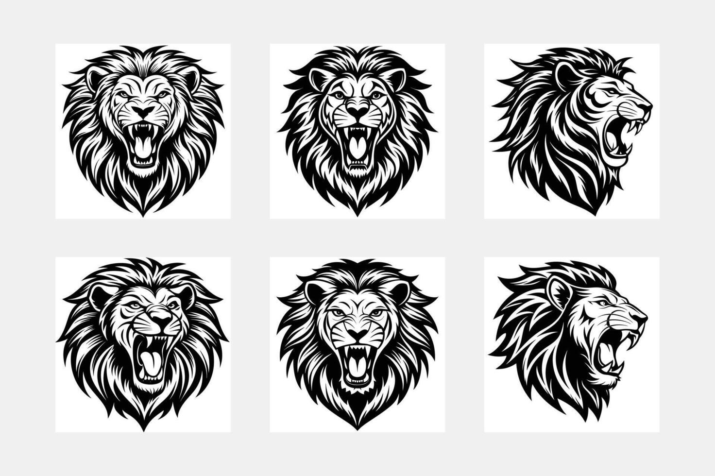 Lion signs on white. vector