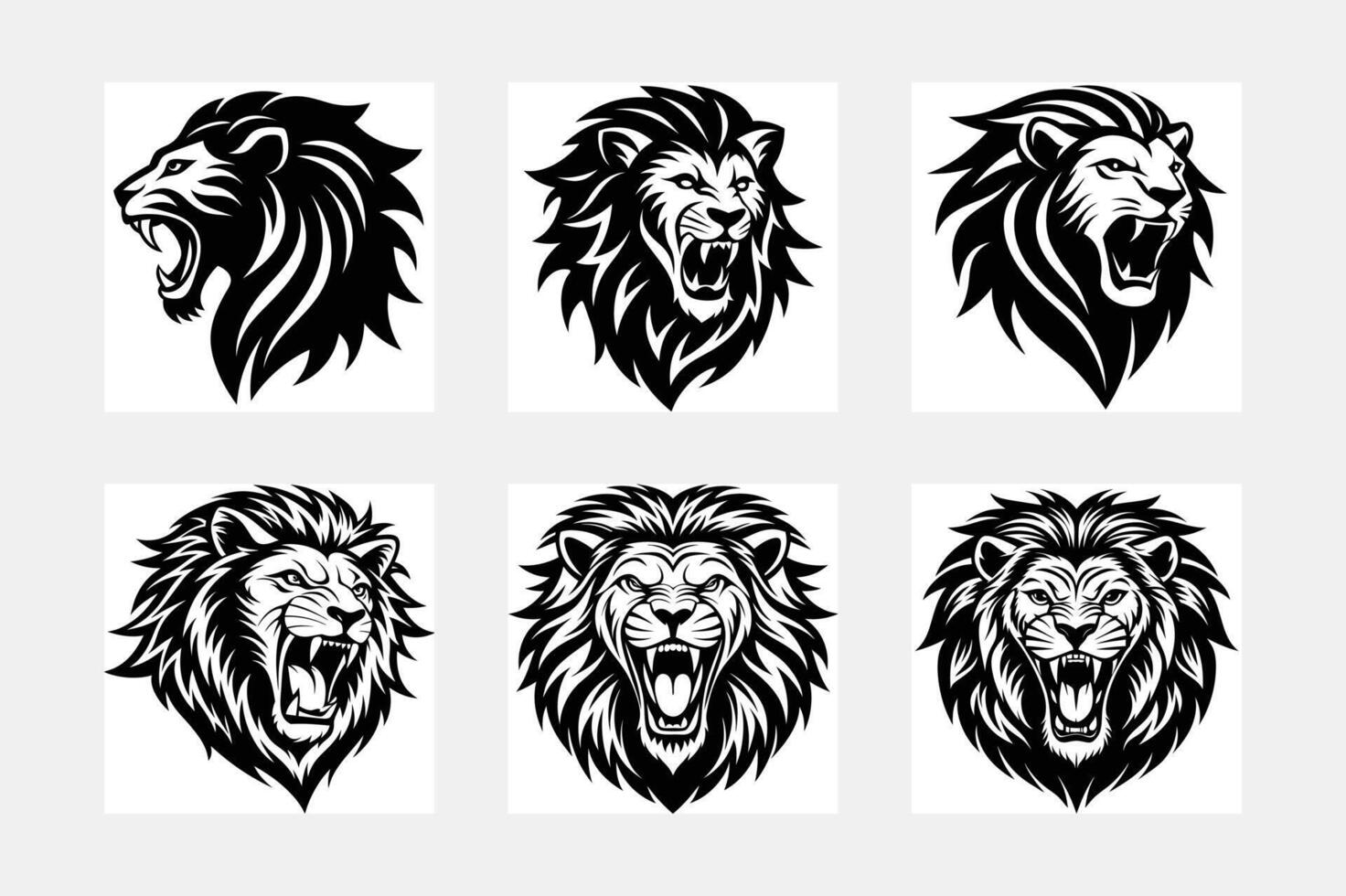 Lion signs on white. vector