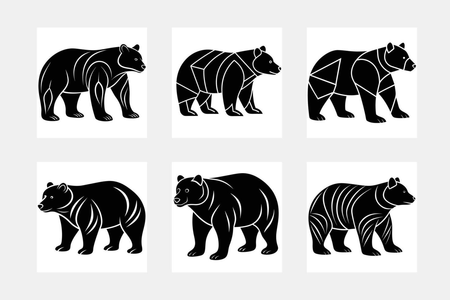 Bear geometric logo icon design template vector
