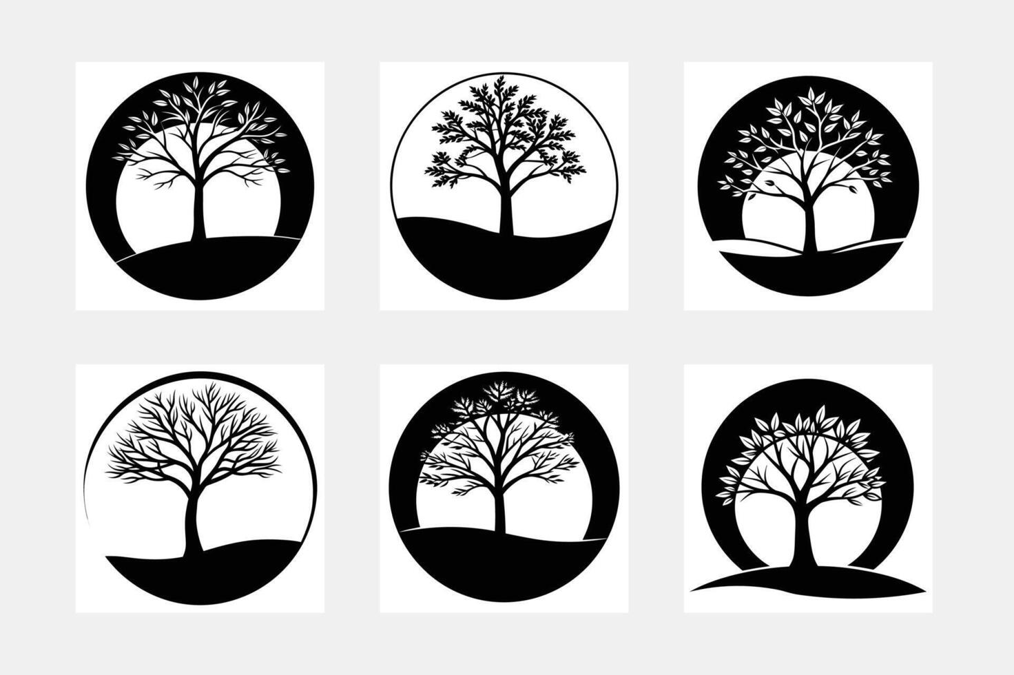 Tree of Life Black on White Background vector
