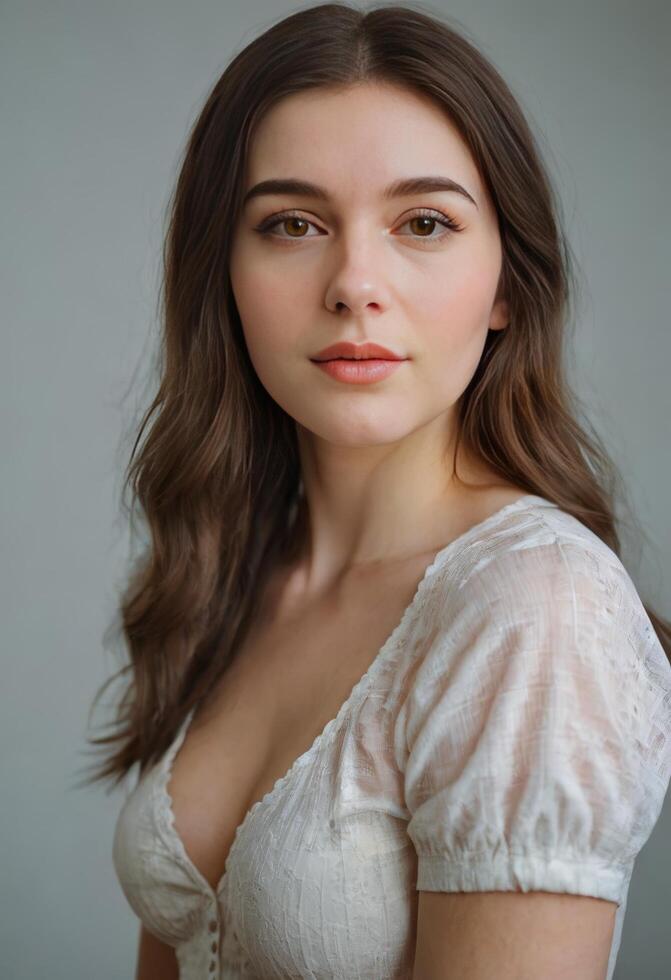 Young Woman Beautiful Images portrait elegant dressing pretty looks and body posture photo