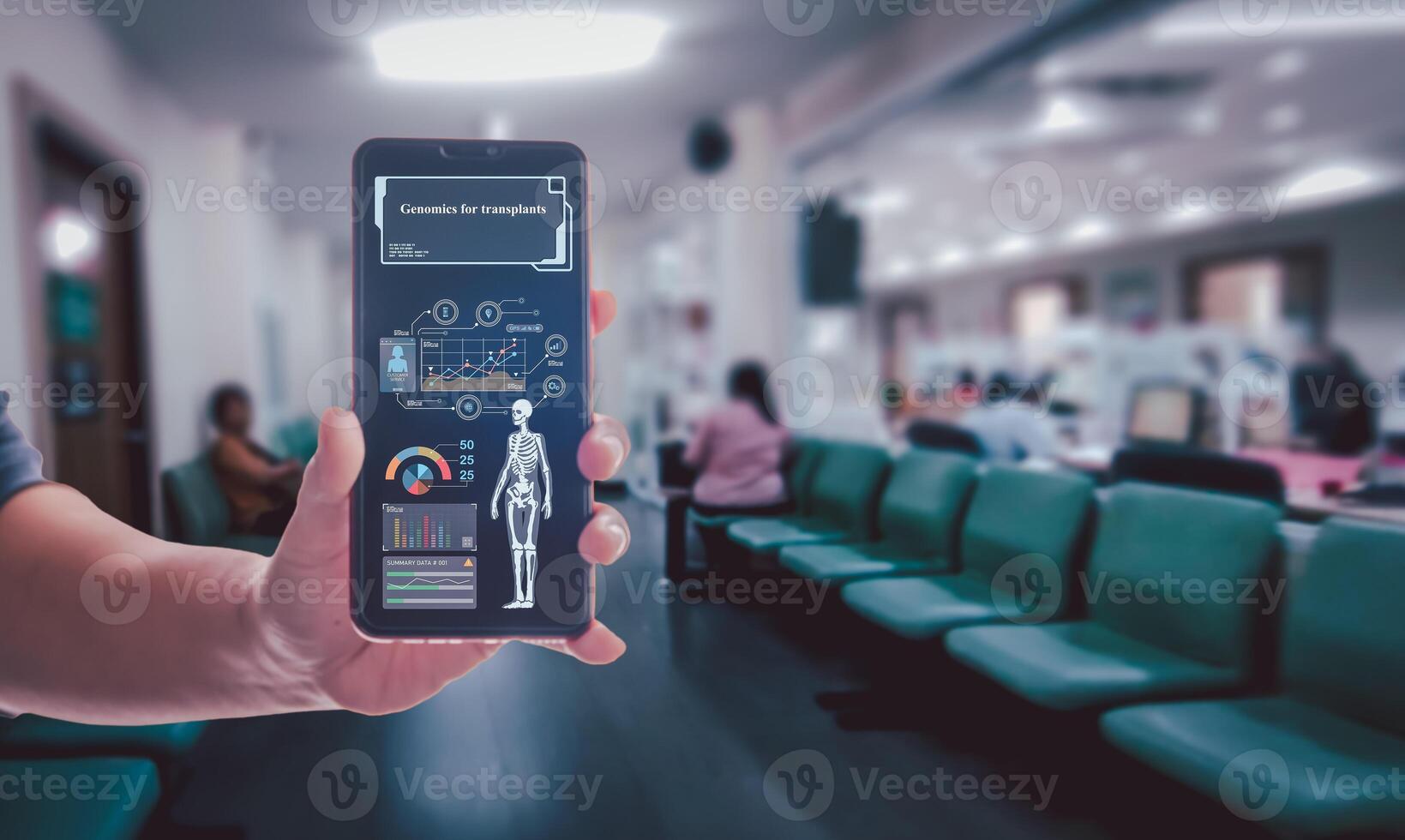 genomics for transplants technology via mobile phones for patient health check-ups. photo
