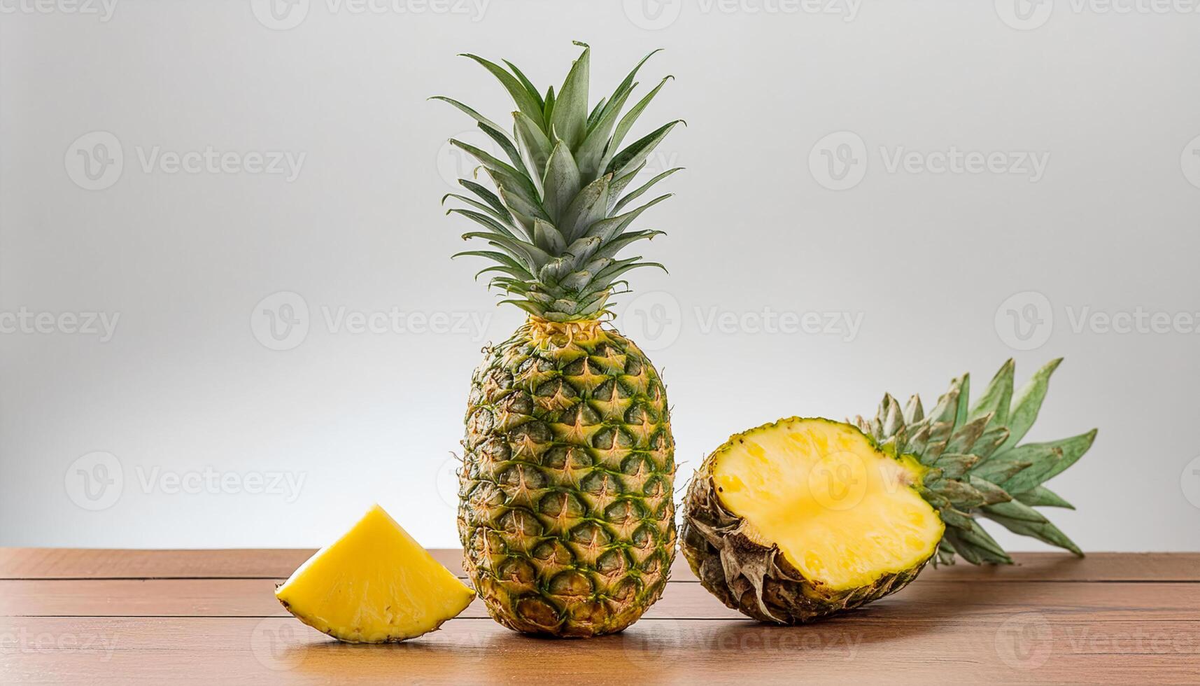 fresh pineapple fruit on the table photo