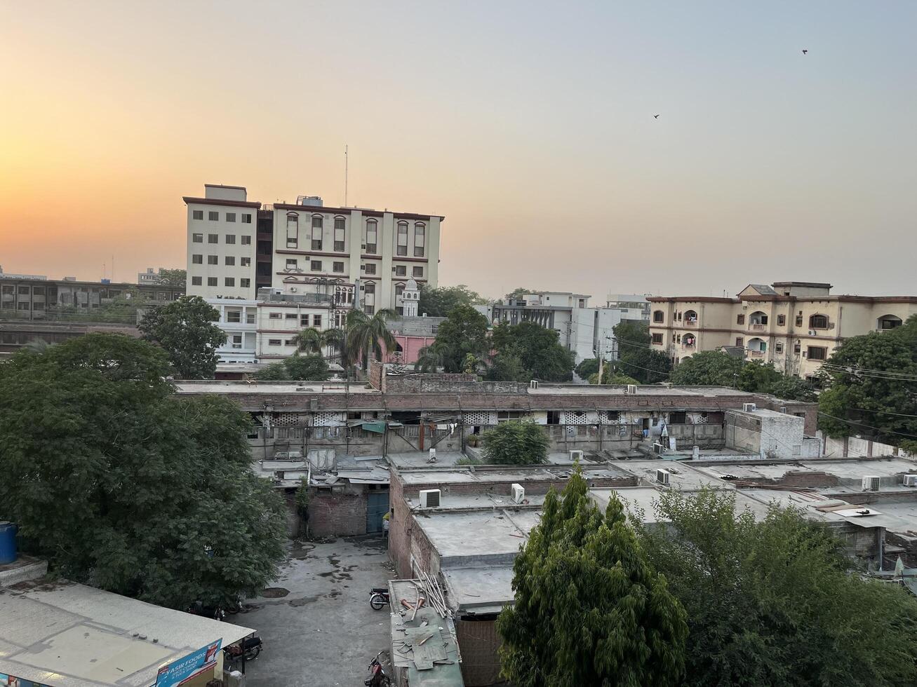 High angle view of hospital buildings in Lahore, Pakistan on May 31, 2024. photo