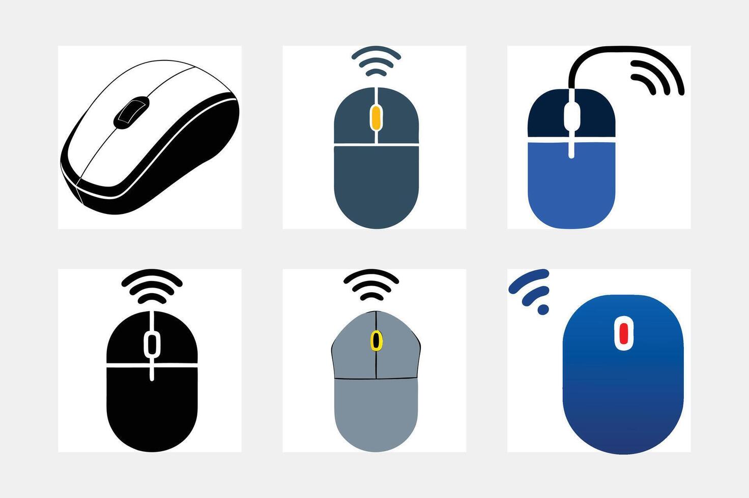 Mouse illustration set vector