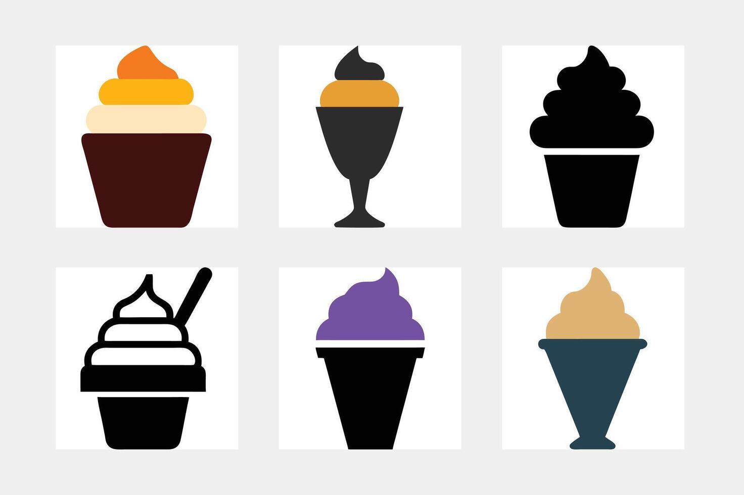 Ice cream dessert. vector