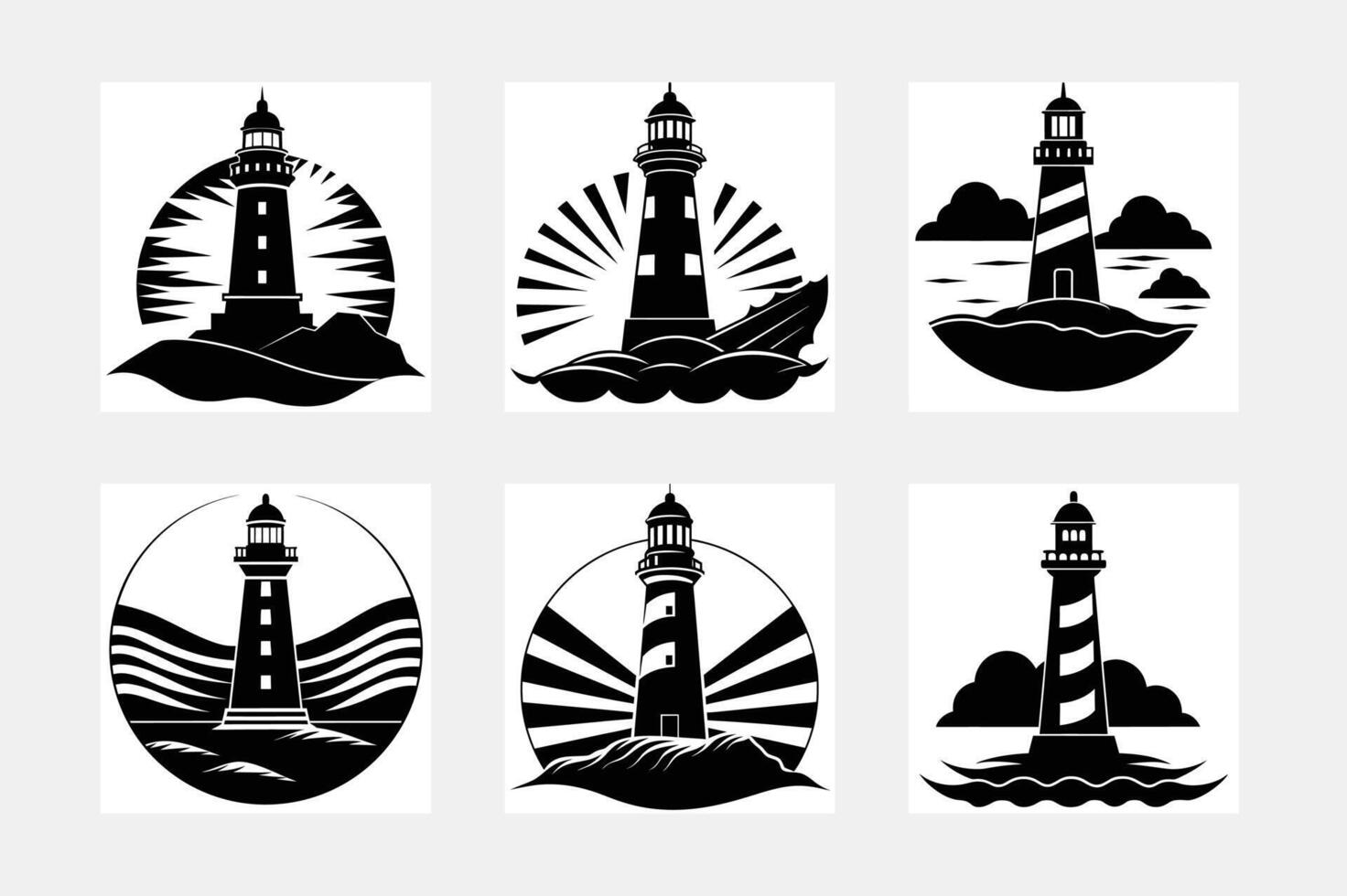 Lighthouse logo formed with simple and modern shape, drawing elegant minimalist style vector