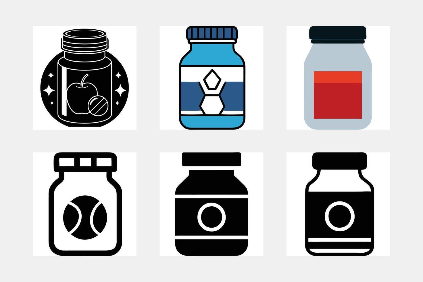 Realistic White and Black Plastic Jar vector