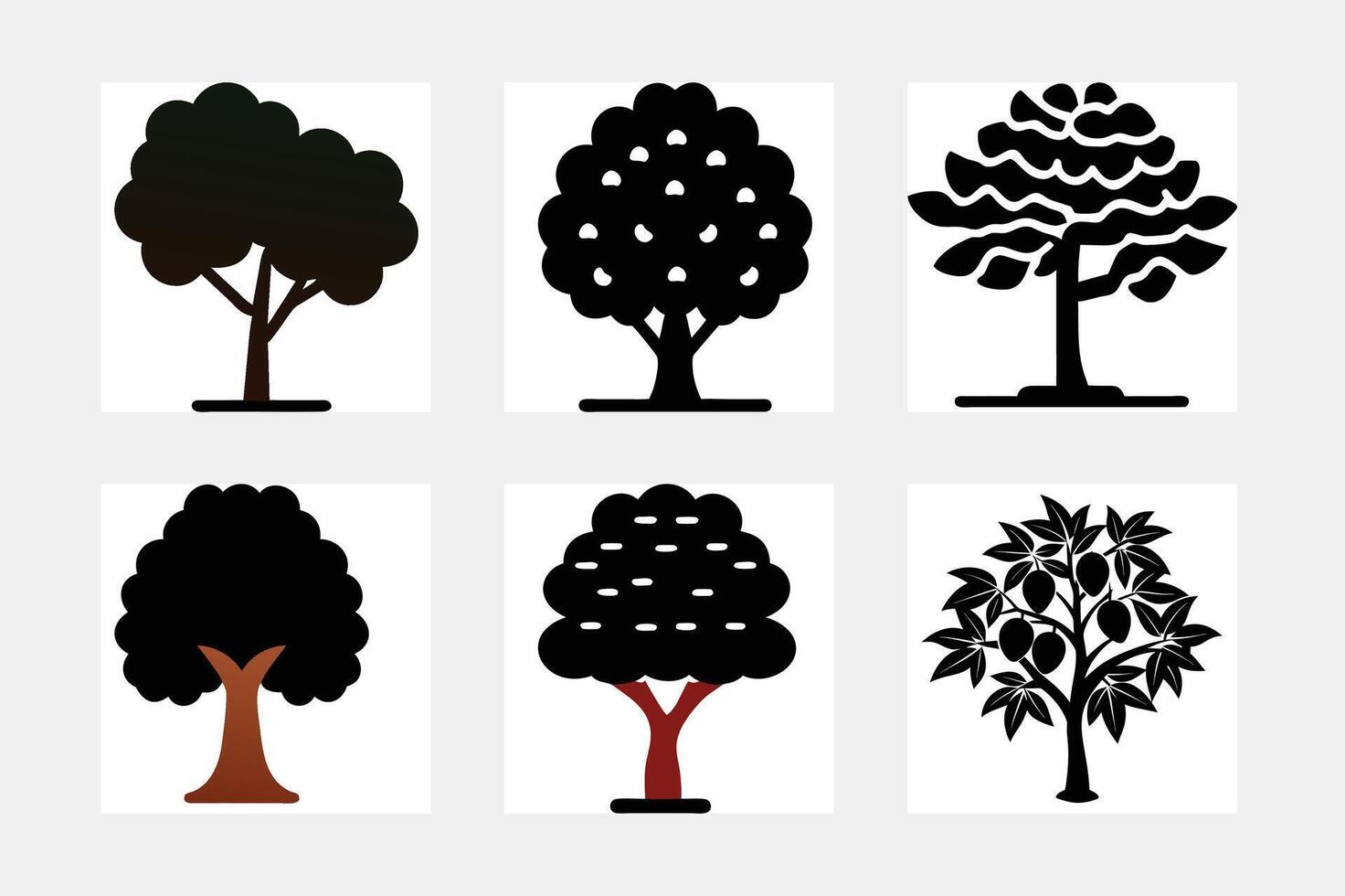 Isolated object of tree and forest sign. Set of tree vector