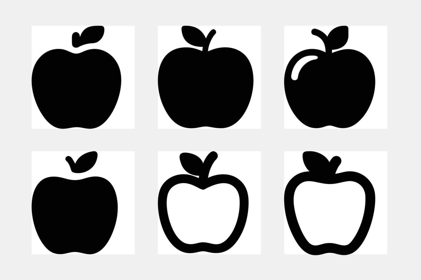 Apple icon set vector