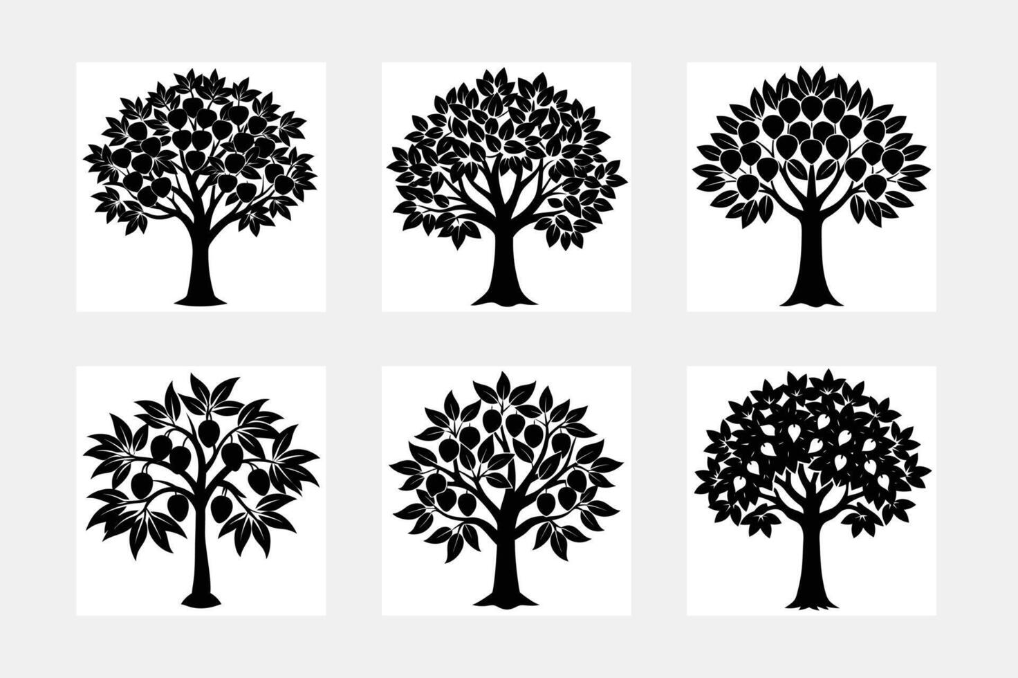 tree silhouette 2d design vector