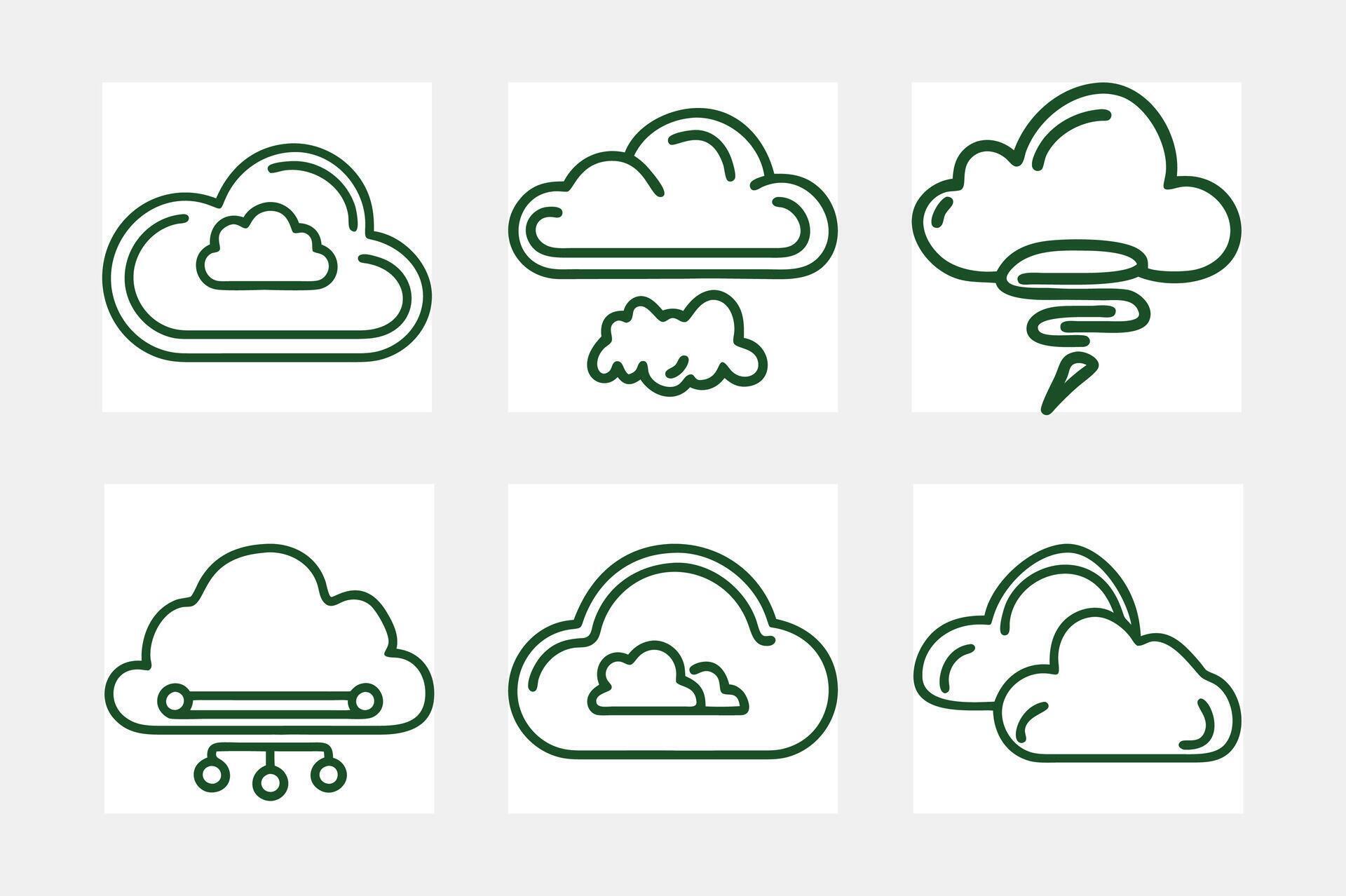 cloud computing icon set 47884744 Vector Art at Vecteezy