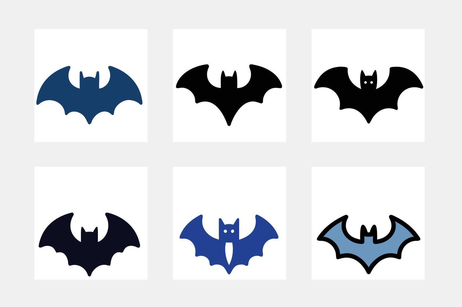 set of Bat icons vector