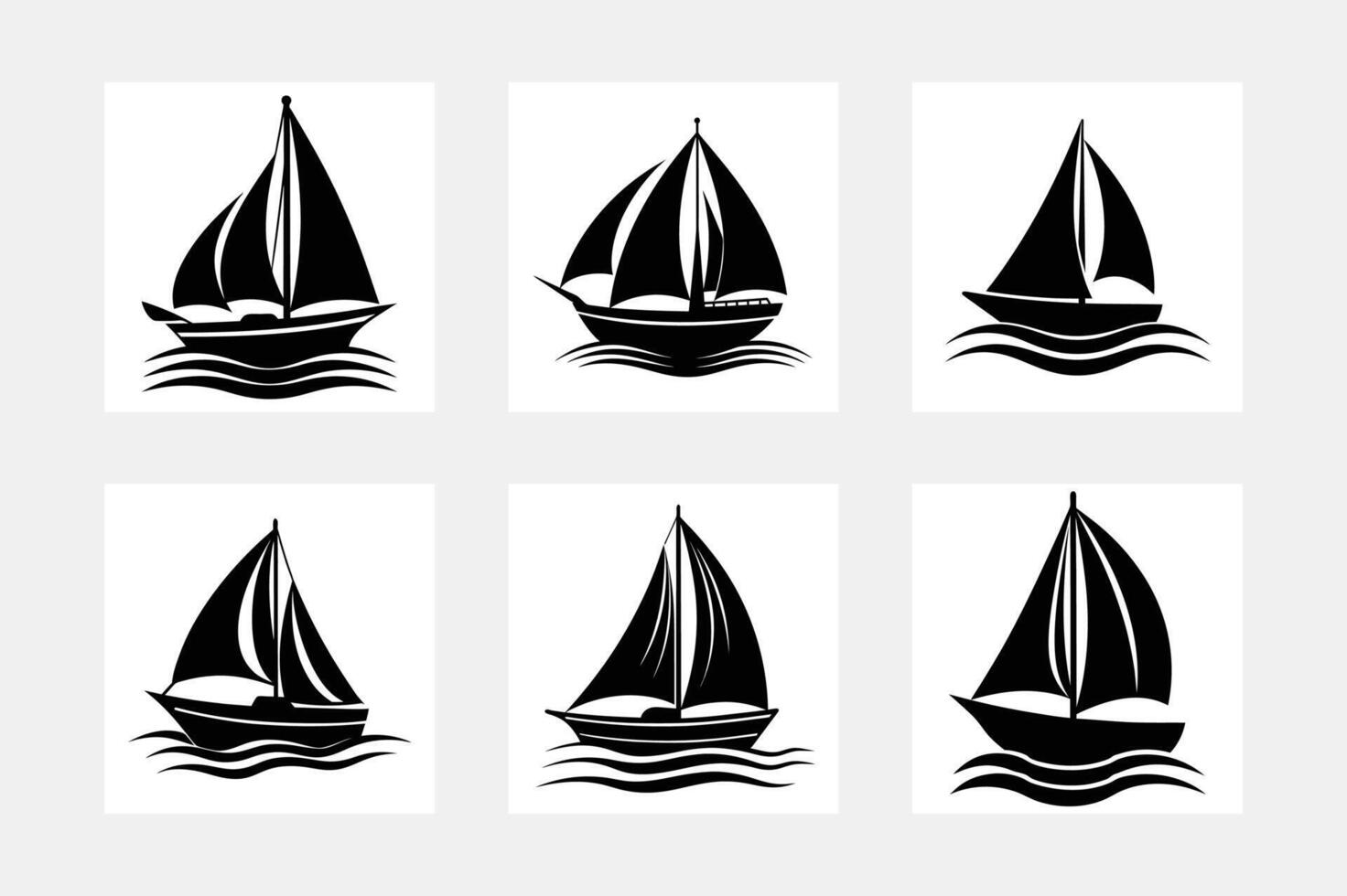 Black Silhouette Of sailboat vector