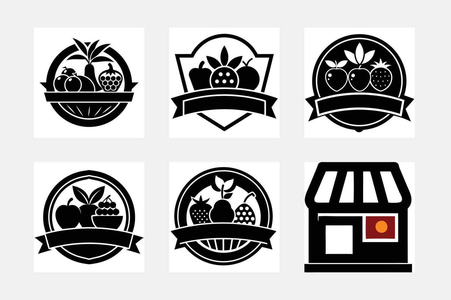 Set of store icon line design vector