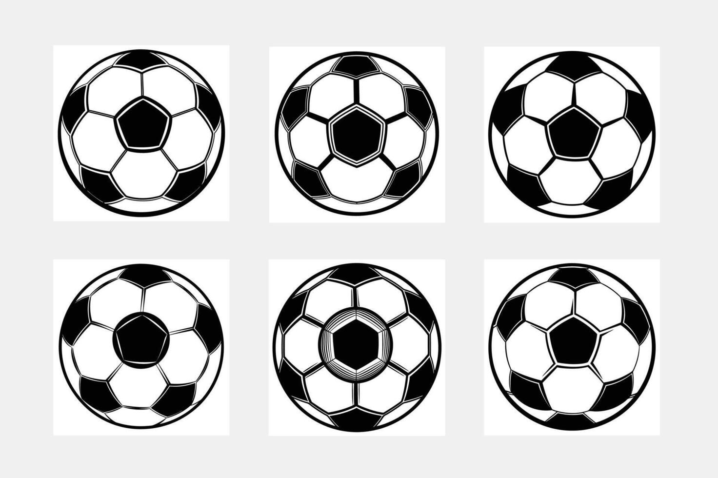 set of soccer balls vector
