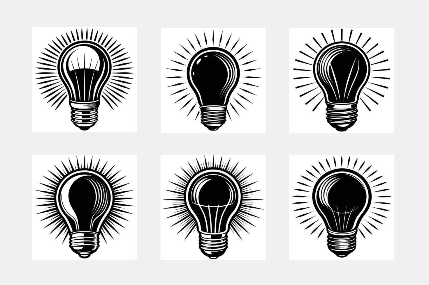 light bulb icons vector