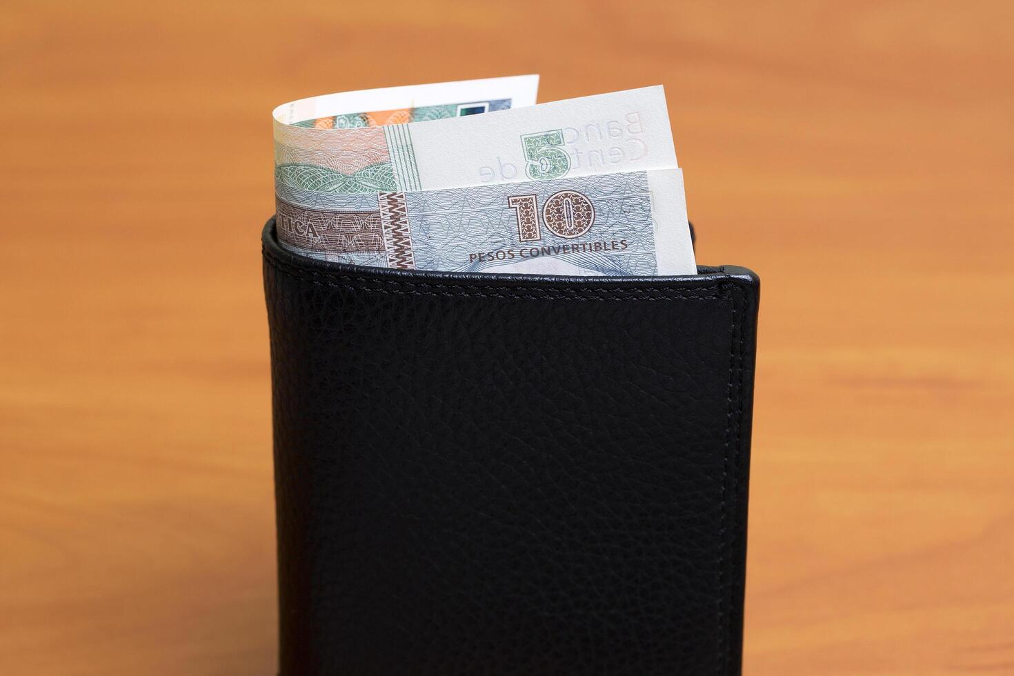 Cuban Convertible Pesos in the black wallet photo