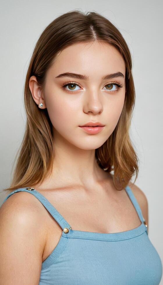 Young Woman Beautiful Images portrait elegant dressing pretty looks and body posture photo