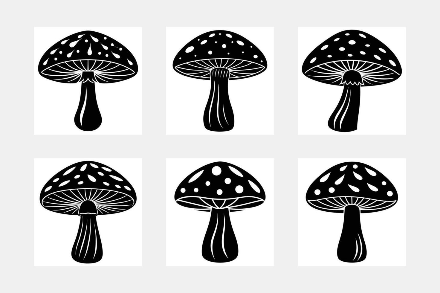 mushroom drawing flat vector