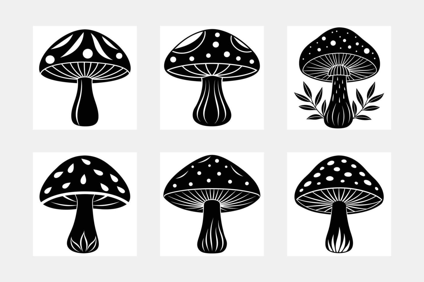 mushroom drawing flat vector