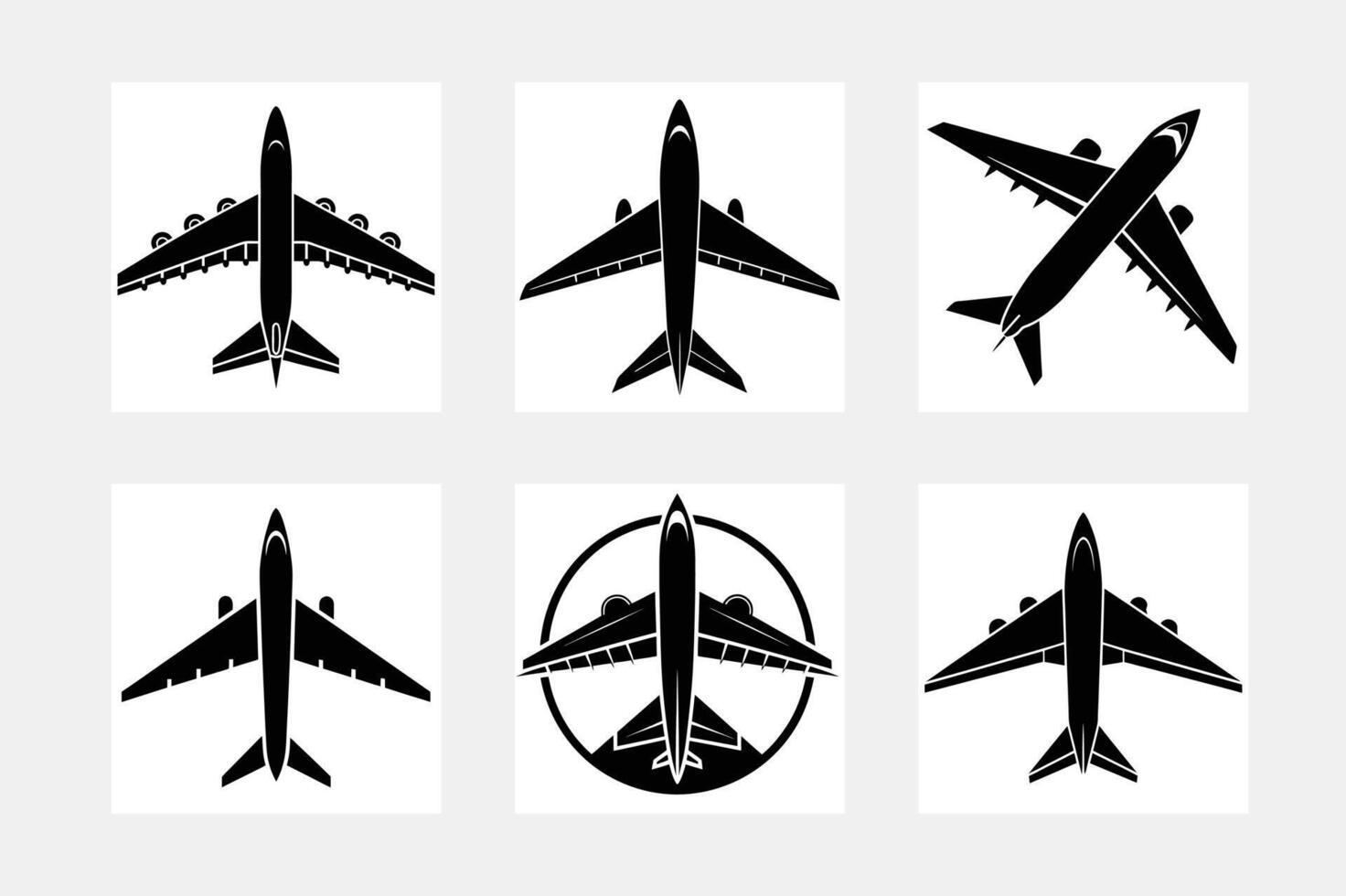 minimal AIRPLANE Silhouette bundle vector