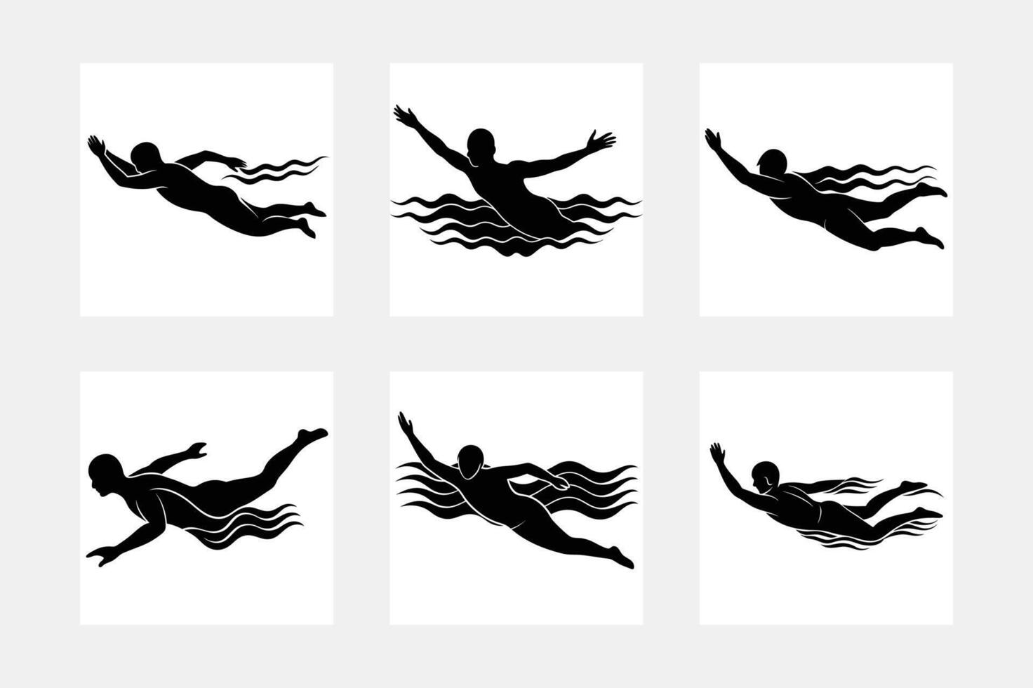 creative design of swimmer vector