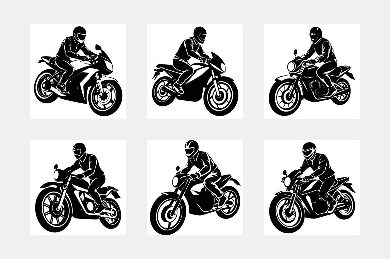 Motorcycle bikers riders silhouettes vector