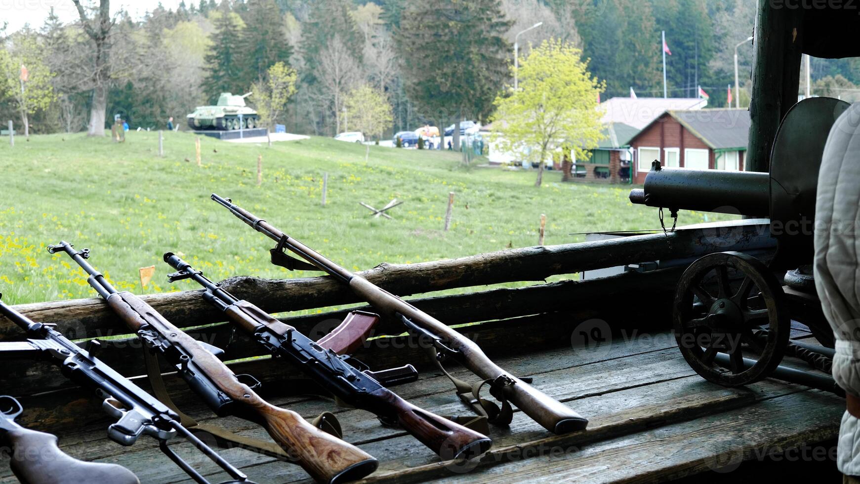 Outdoor Display of Vintage Firearms photo