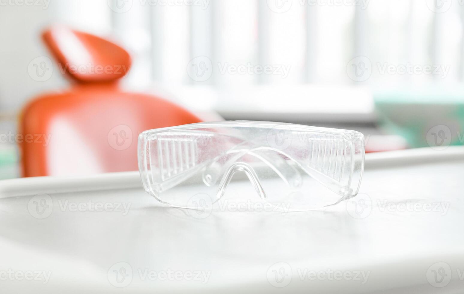 Safety Glasses on Dental Tray. Horizontal photo