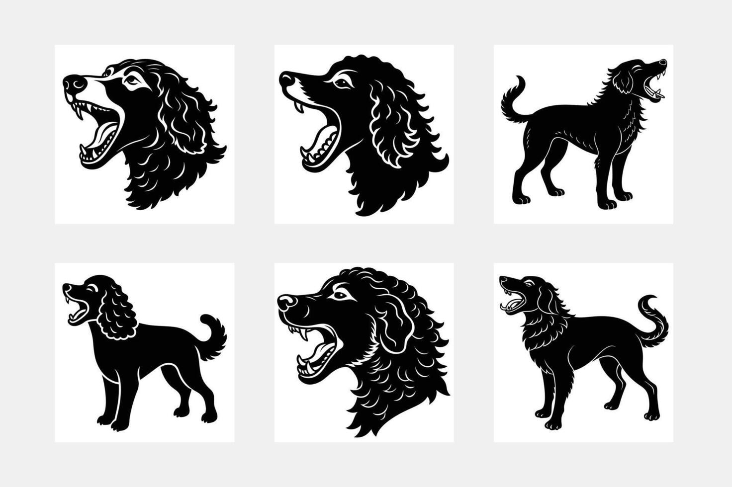 Dogs silhouette set vector