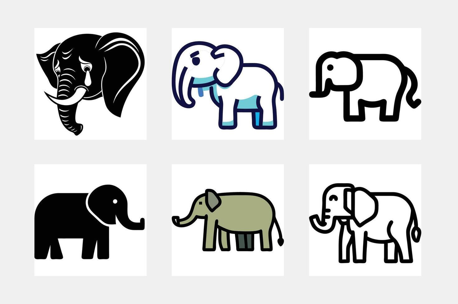 Elephant head icon illustration vector