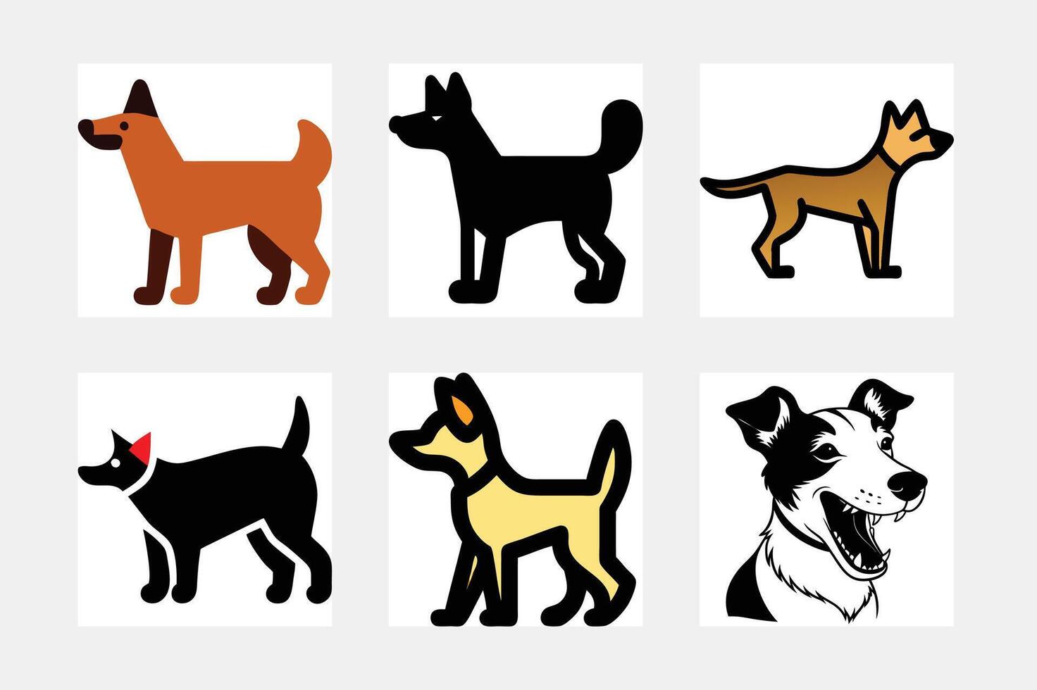 Dog Silhouettes Set vector