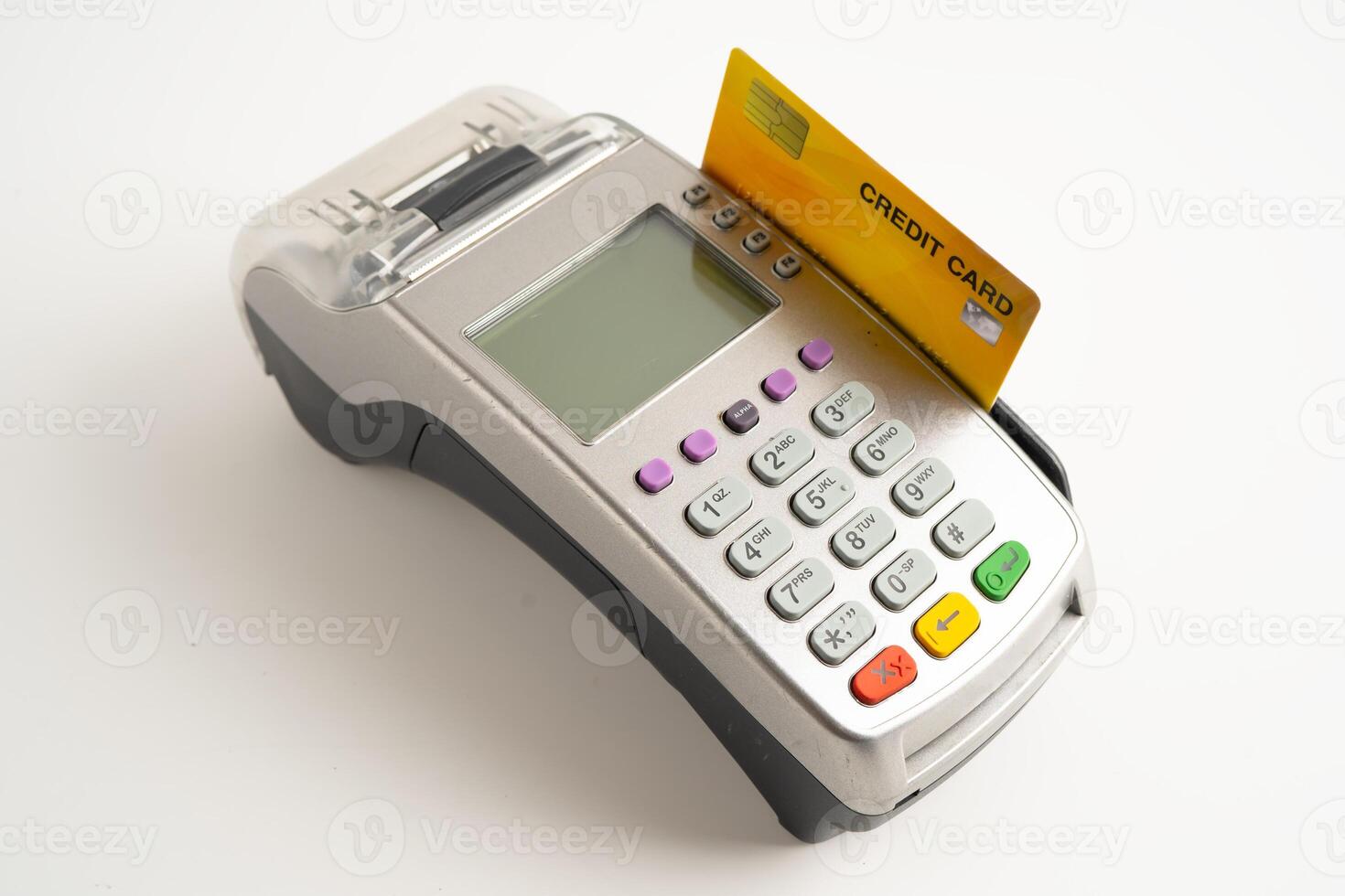 Payment POS terminal technology for finance and shopping business. photo