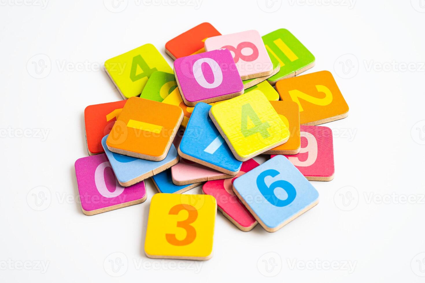Math number colorful on white background, education study mathematics learning teach. photo