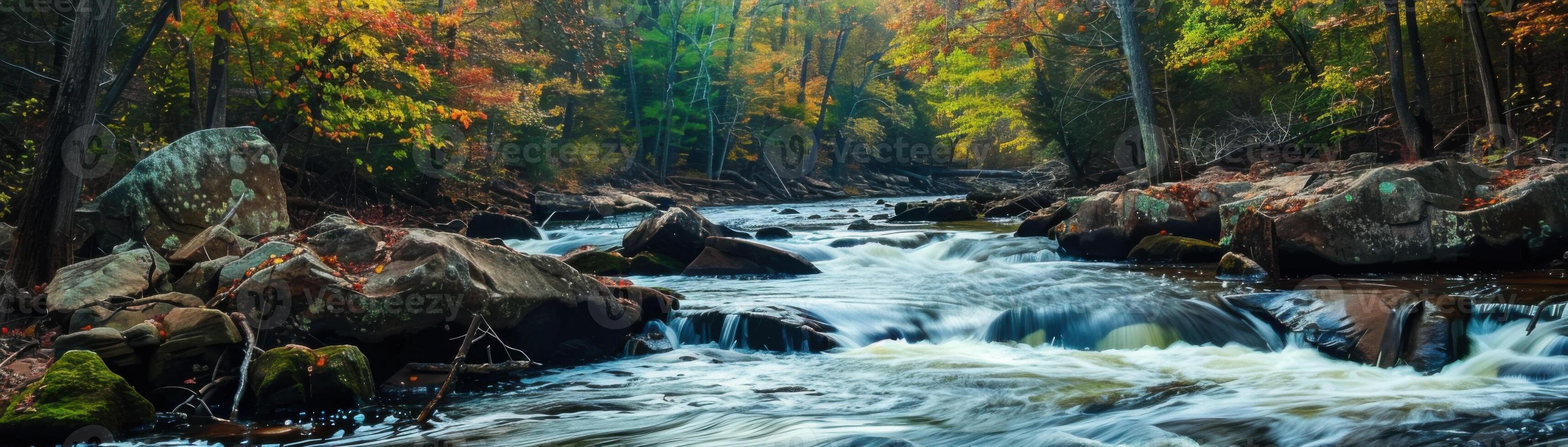 A river with a waterfall in the background photo