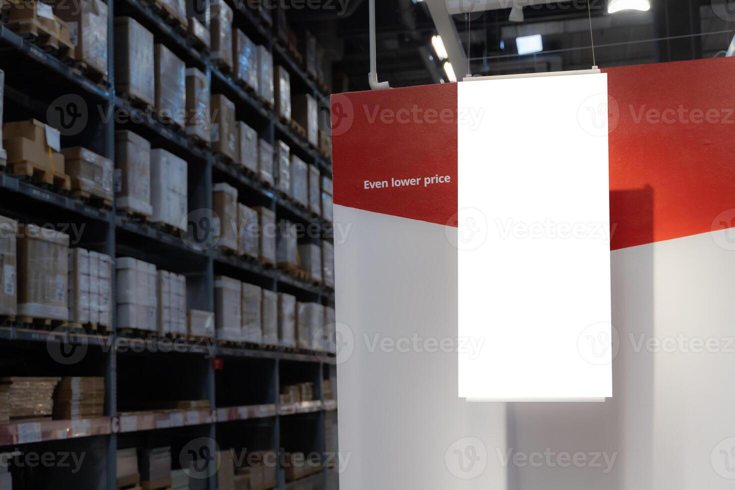 Mock up vertical blank billboard or signboard with clipping path to show promotion at shop home decoration, white frame, empty space for insert text photo